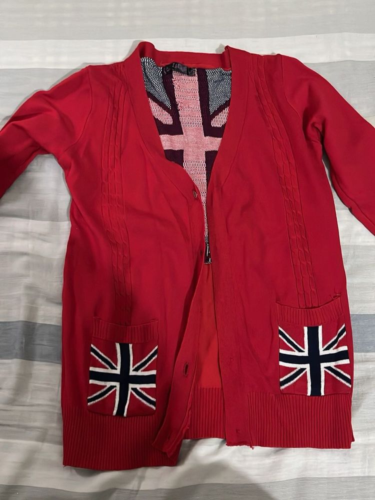 Red Union Jack Cardigan