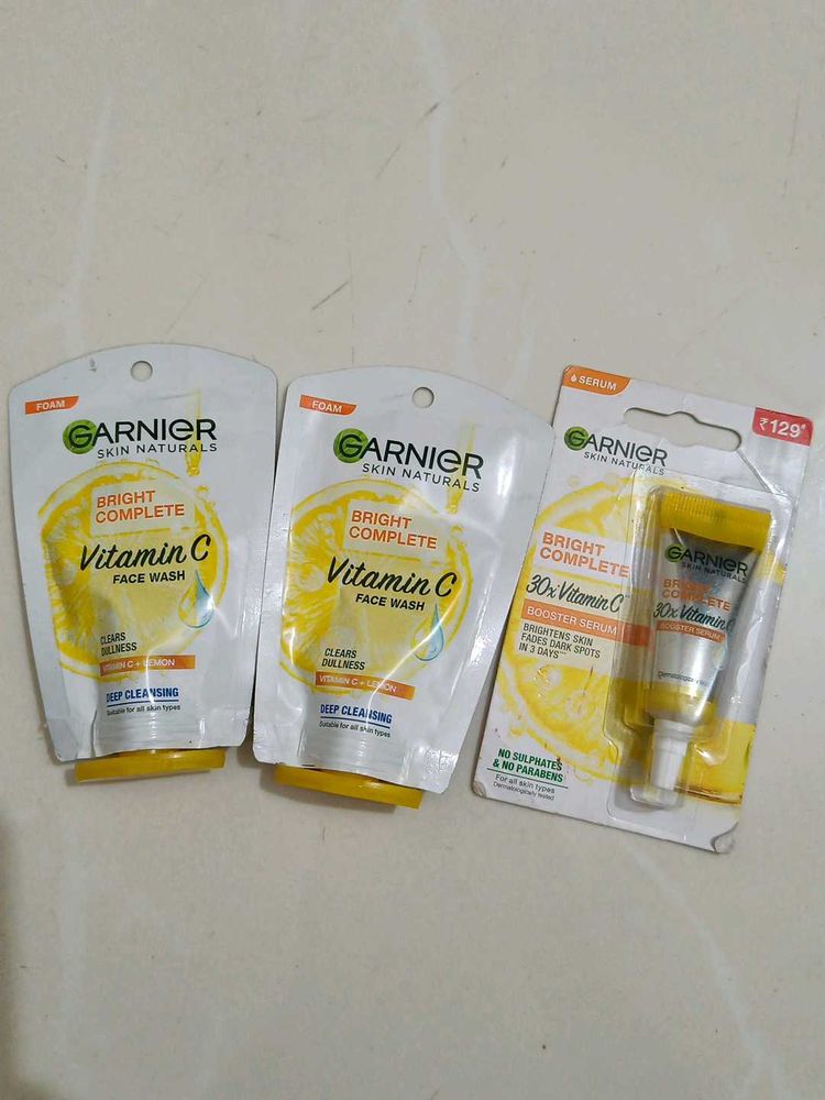 Garnier Bright Complete Vitamin C Face Wash &amp; Seru