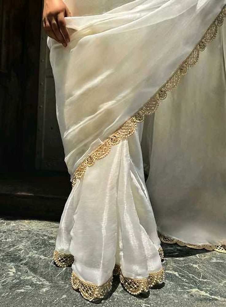 Elegant White Saree