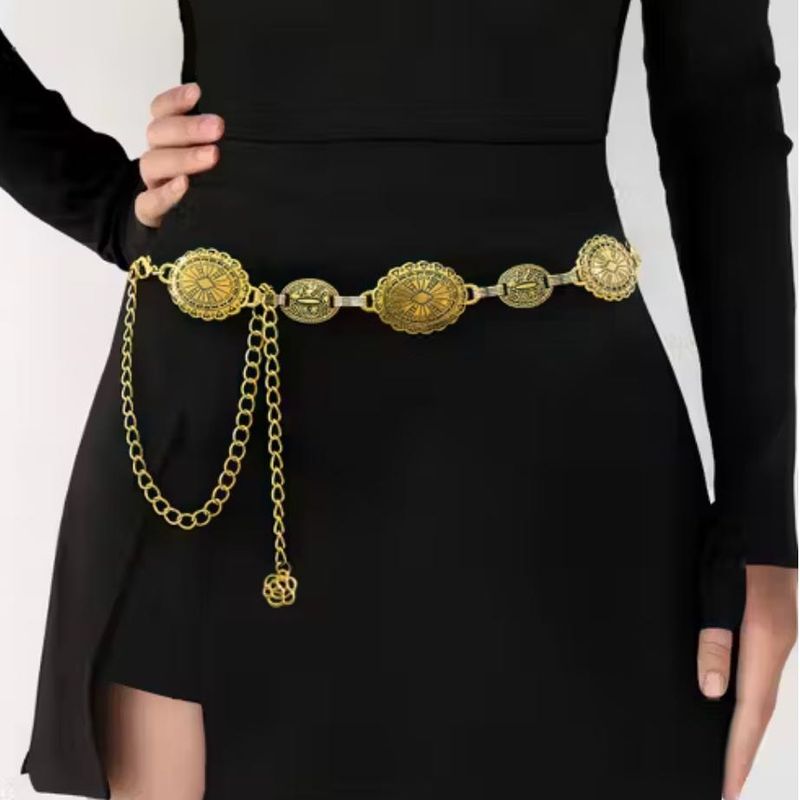 Y2K Trendy Gold Chain Belt Aesthetic Pinteresty