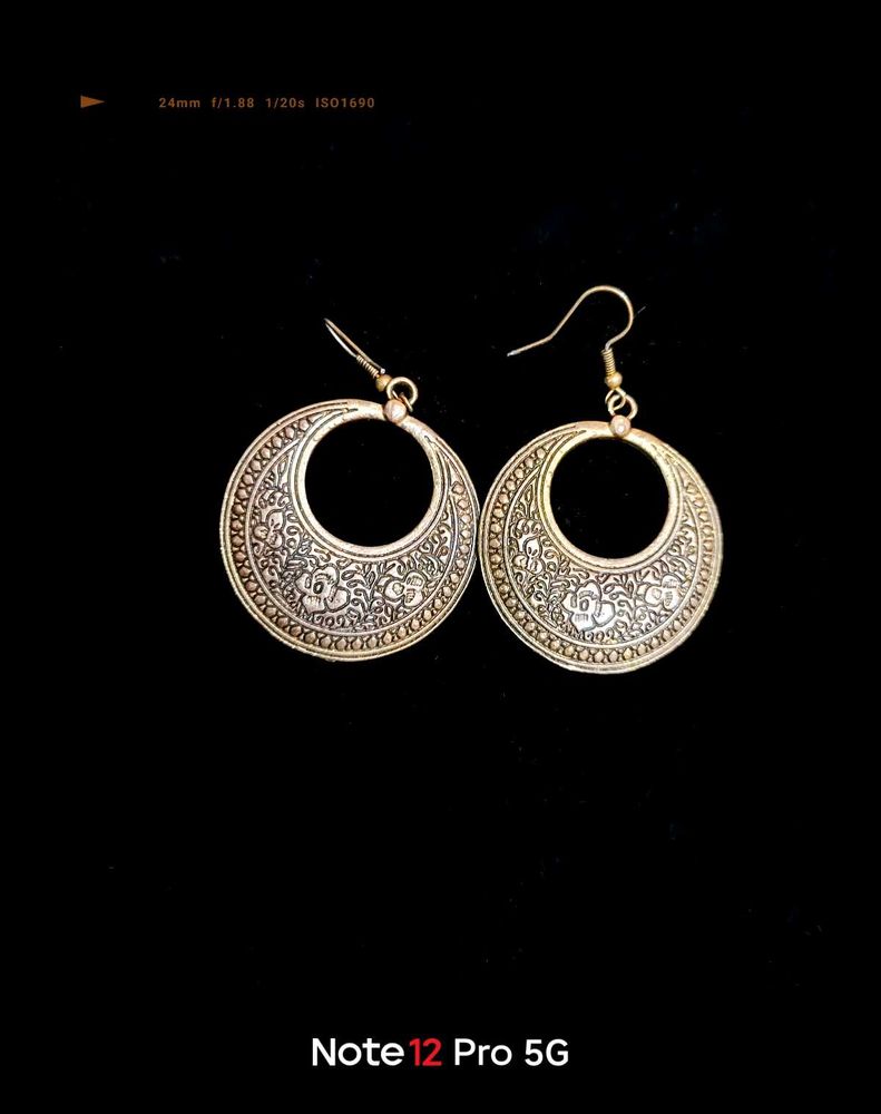 Boho Chic Etched Hoop Earrings