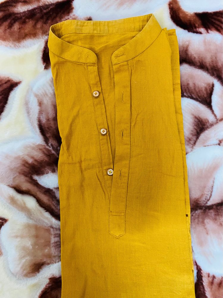 Mustard Kurta For Gents , M Size