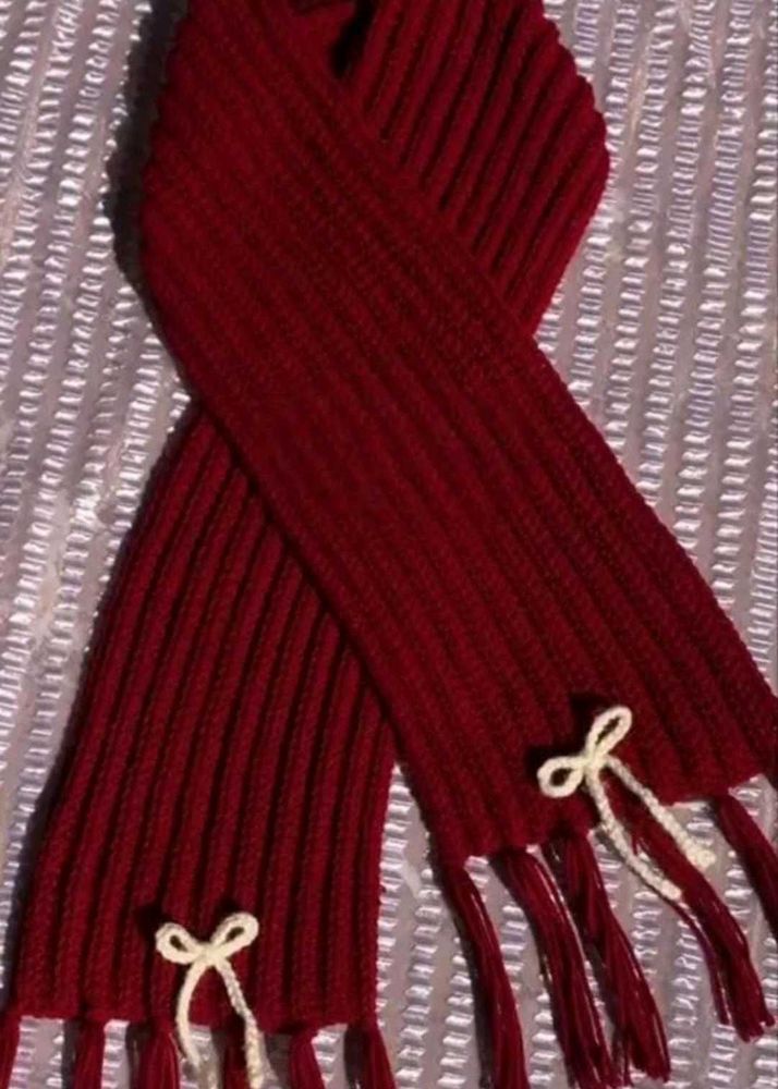 Mikasa Red Crochet Scarf