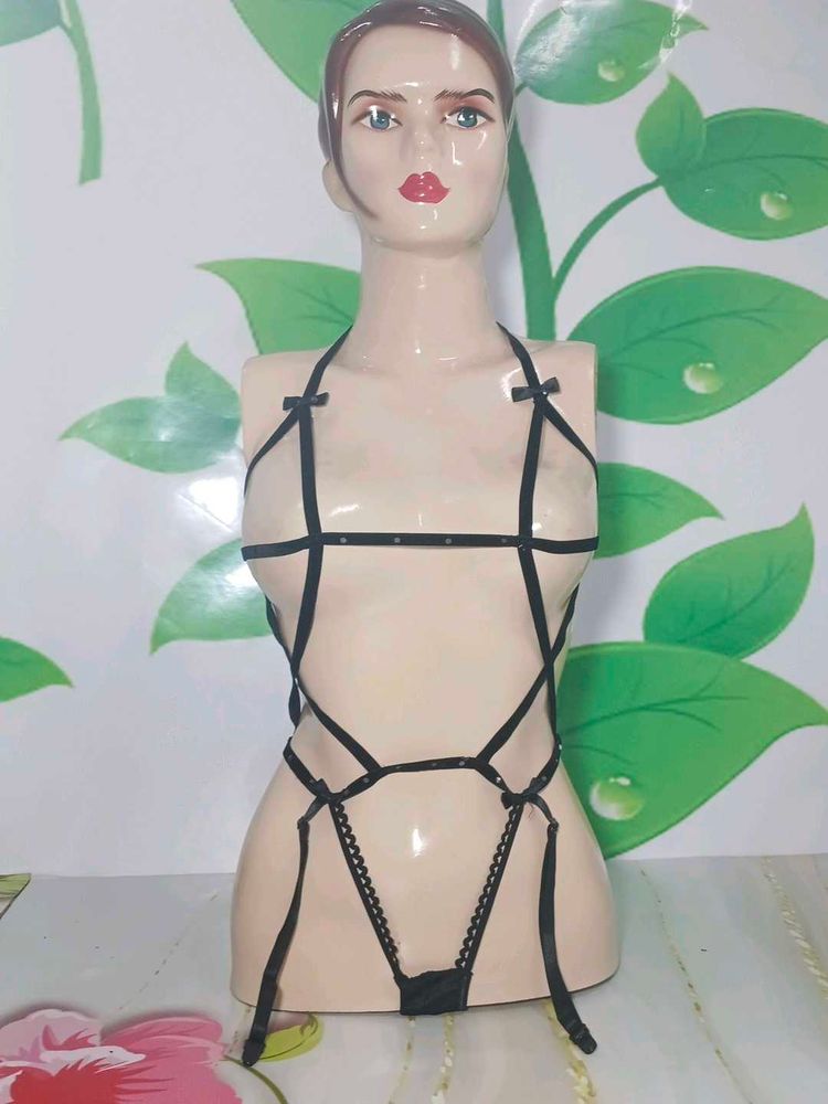 (1403)Black Lingerie Harness Set