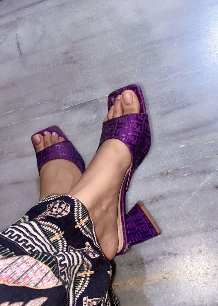 Stylish Purple Block Heels