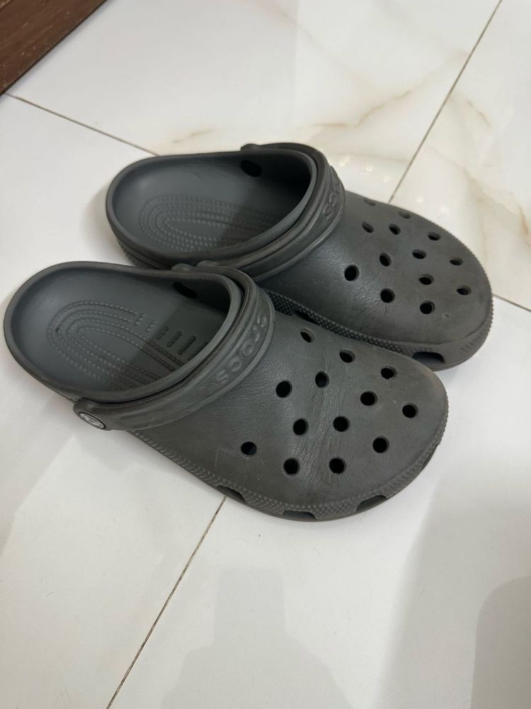Grey Crocs Clogs