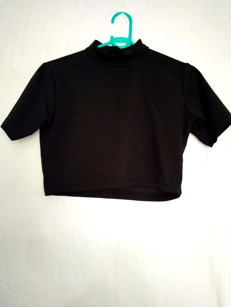 Black Crop Top For Woman