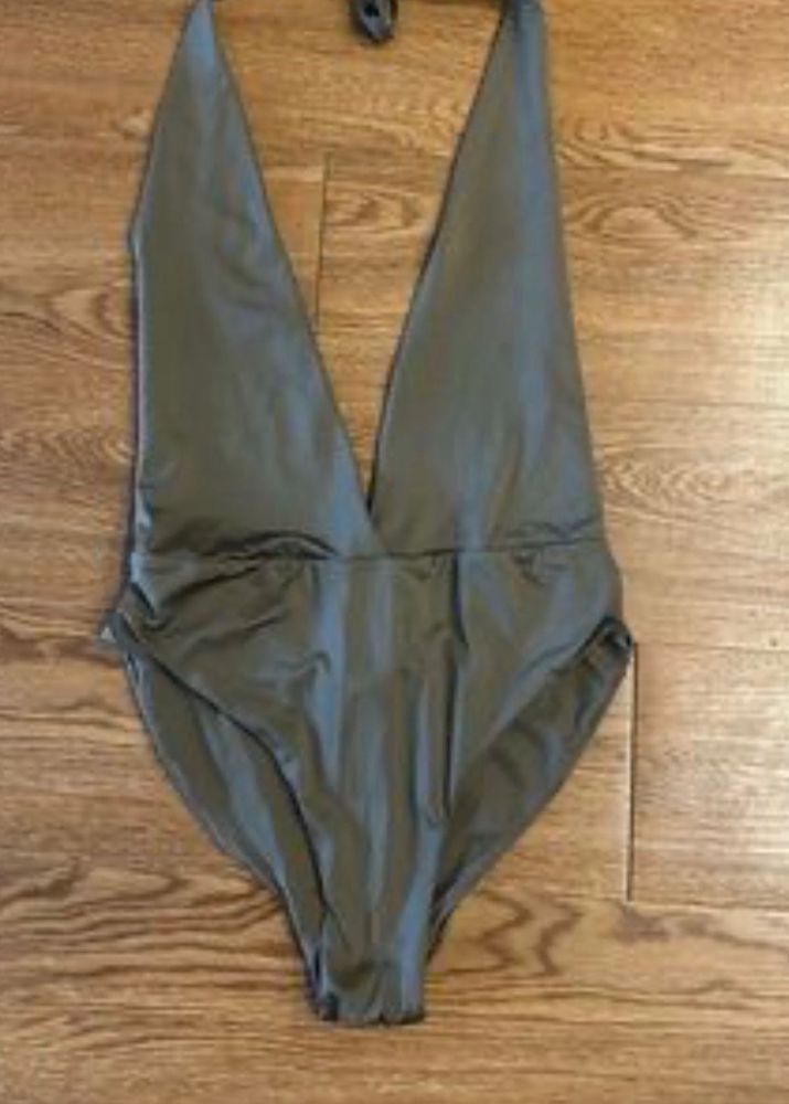 Boohoo Olive Green Strapless Top
