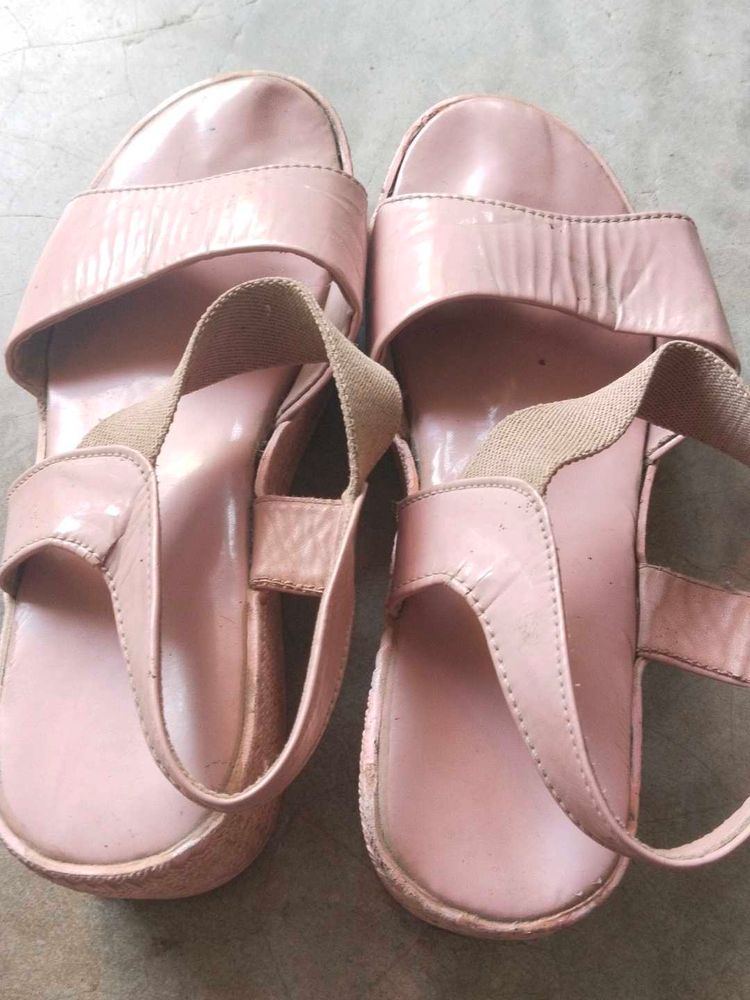 Chic Pink Wedge Sandals