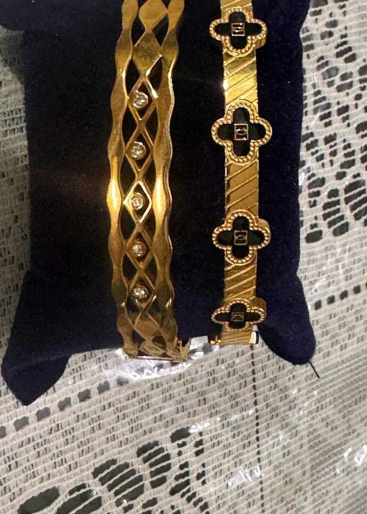 Anti Tarnish Gold-Tone Bangle &amp; Bracelet Set
