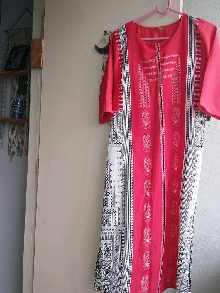 Vibrant Pink Printed Kurta