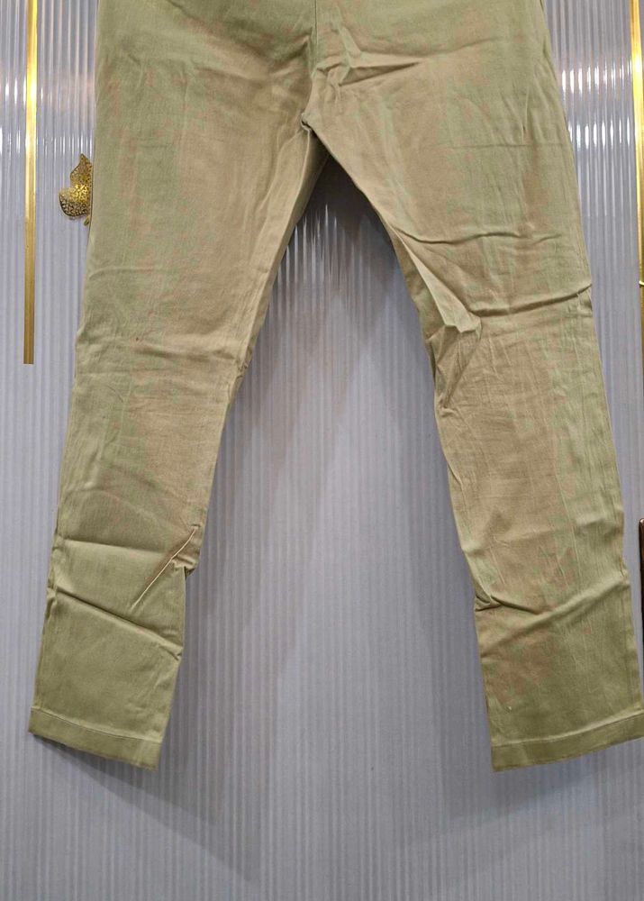mustard Linen Blend Pants