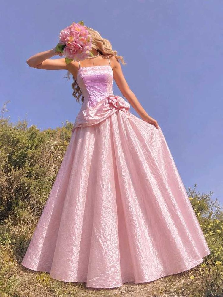 ♡ Rosey Coquette fairydoll pink barbie dress ♡
