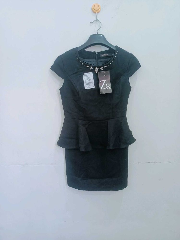 Elegant Black Peplum Dress