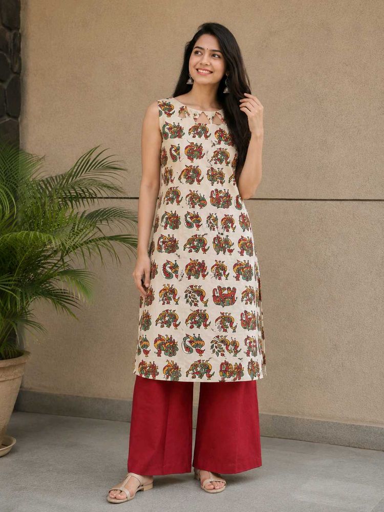 Women's Printed Sleeveless Kurta