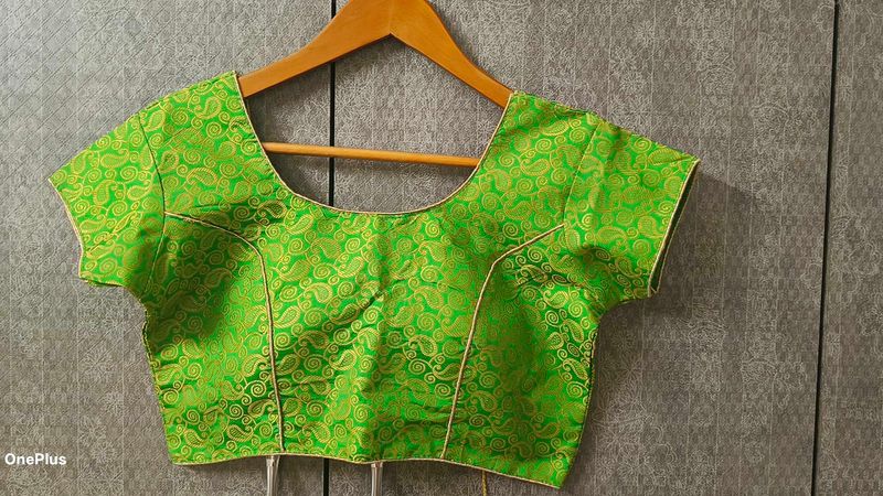 Green Brocade Blouse