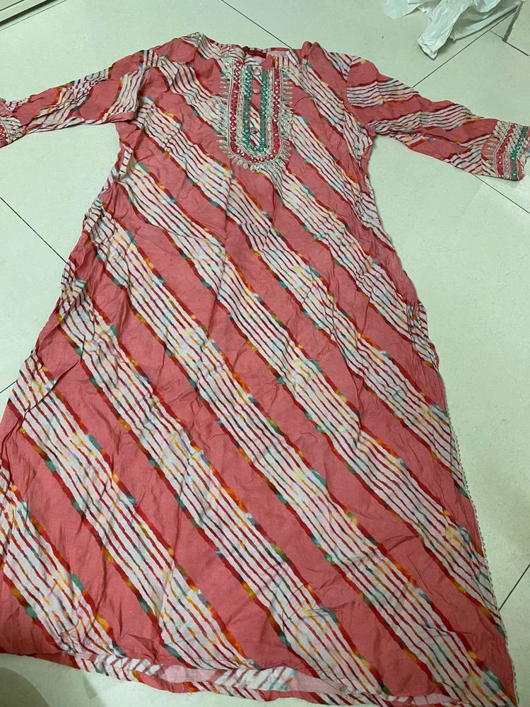 Stylish Pink Striped Kurta