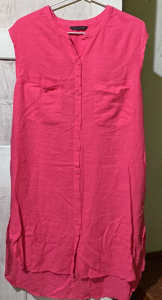 pink shirt dress