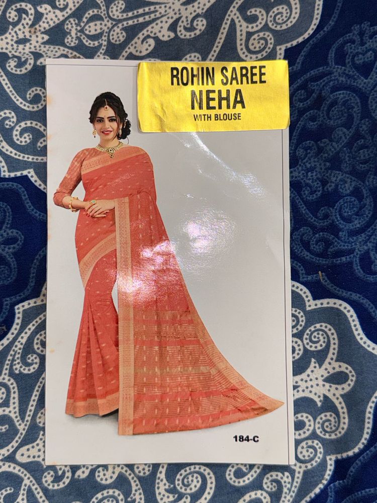 New Saree with Blouse matetial💕