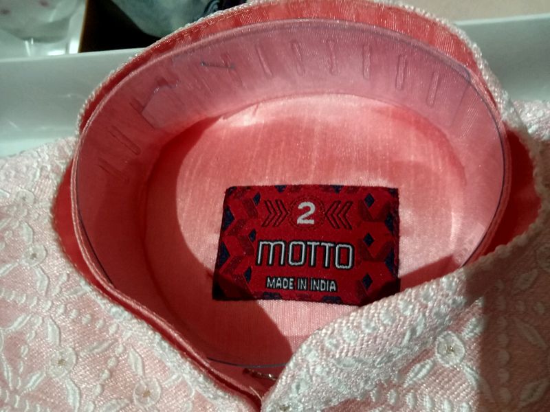 Pink Motto Indian Kurta