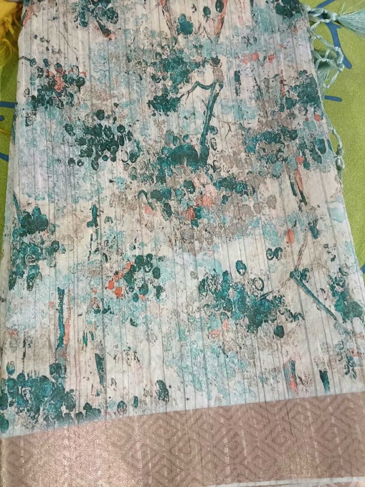 Printed Saree with boutique piece stitched