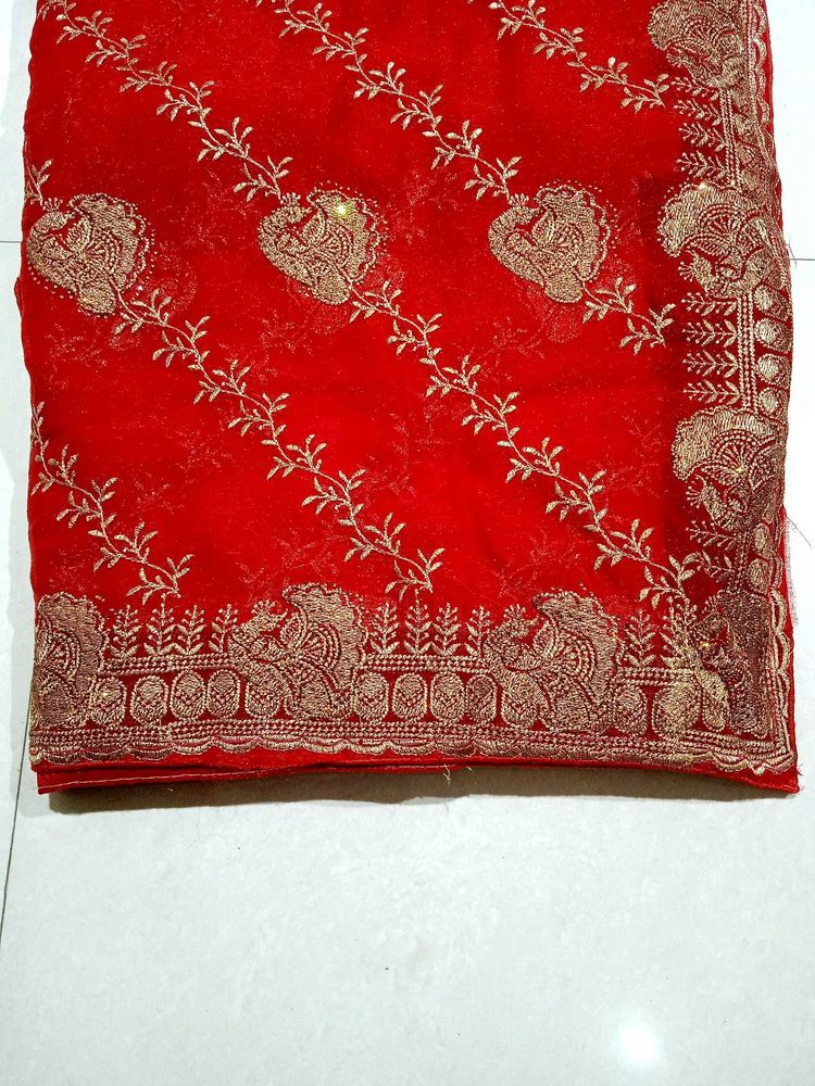 bridal red saree