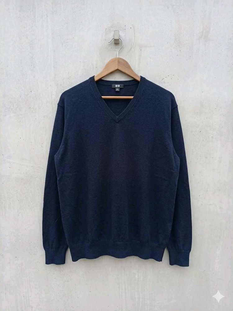 Men's Navy V-Neck Sweater