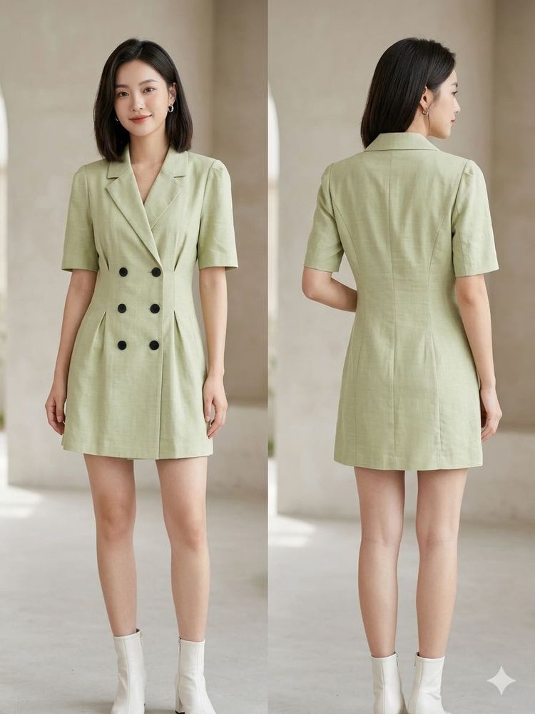 Chic Double-Breasted Blazer Dress