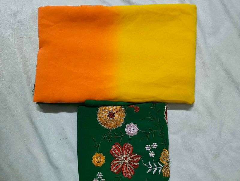 Beautiful Ombre Saree with Embroidered Border
