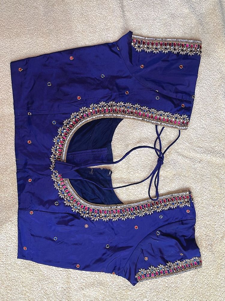 Embroidered Blue Blouse
