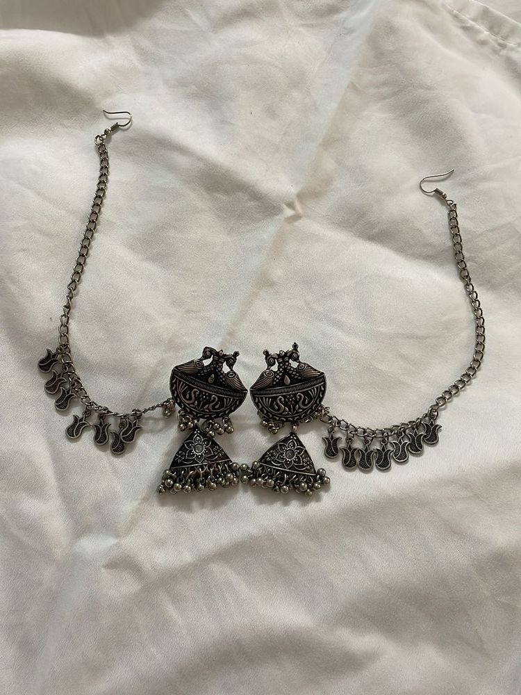 Antique Oxidized Silver Earrings