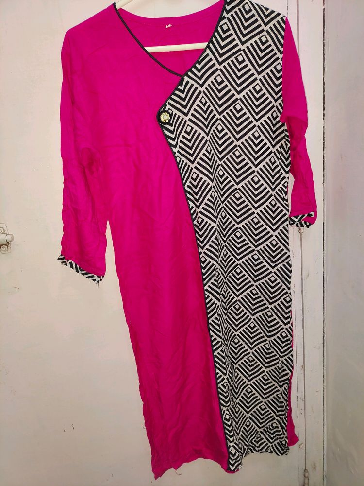 Dark Pink Lining Kurti