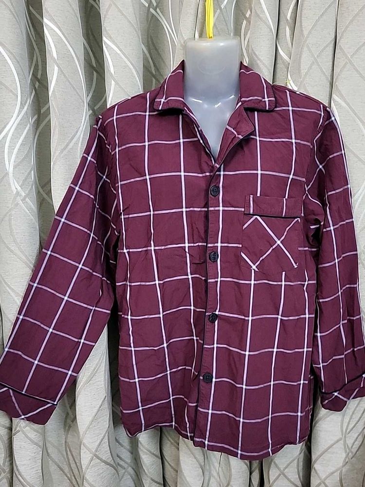 Classic Plaid Pajama Shirt for Men