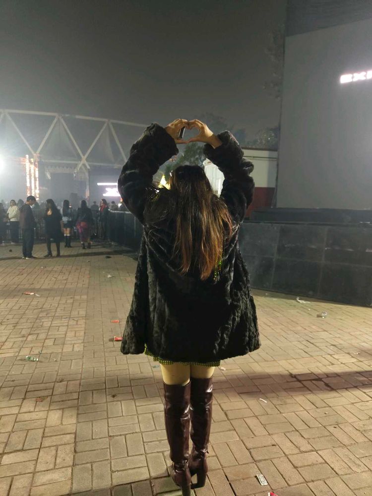 Stylish Black Furry Coat