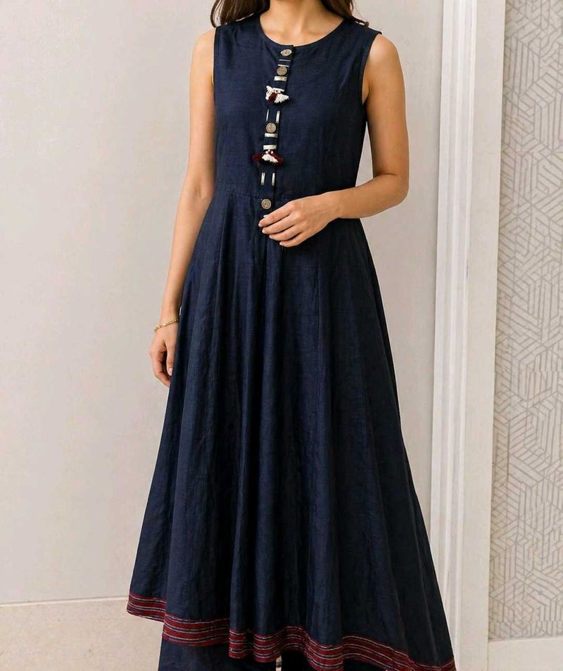 Stylish Navy Blue Anarkali Suit