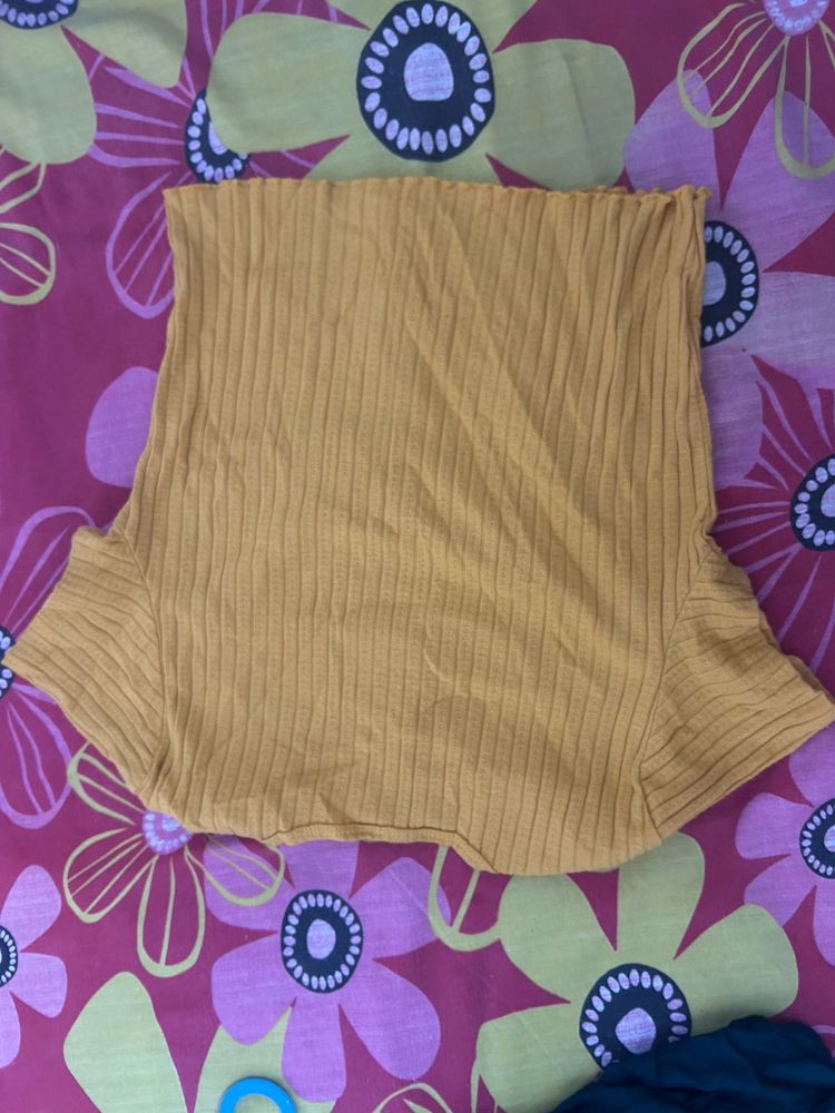 half priceMustard Yellow Ribbed and denim
