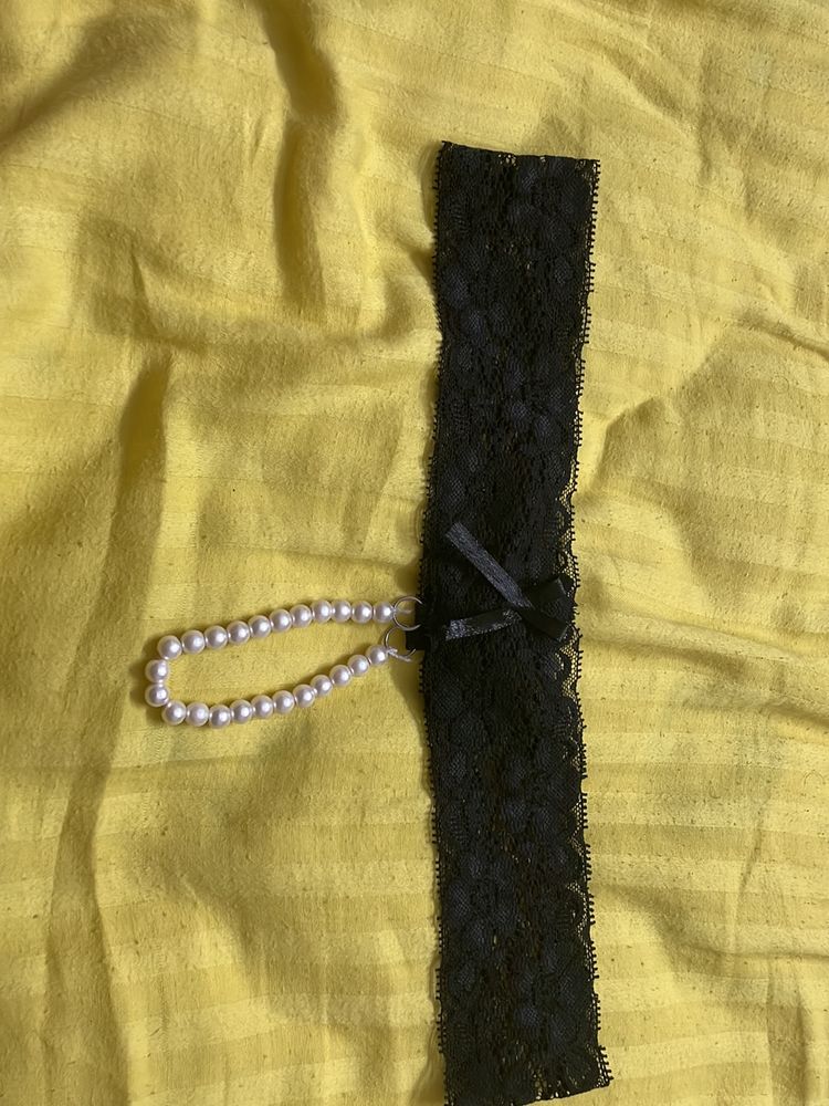 Clovia Panty for Women Lace and Pearl Black