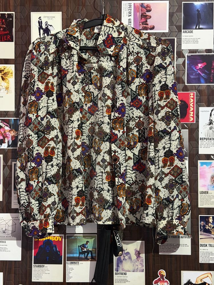 Retro Patterned Button-Up Shrug