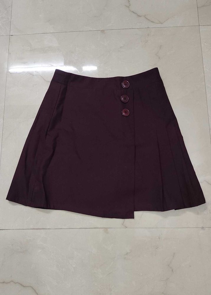 PRINTESTY Stylish A-line Skirt with Button Detail
