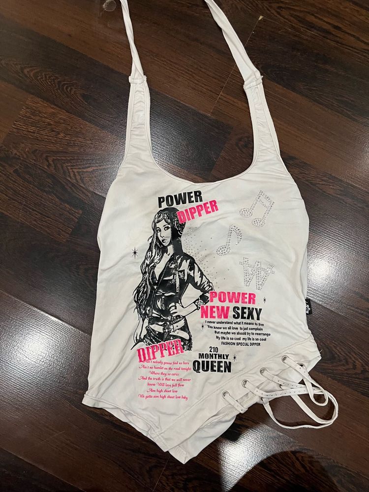 Y2K Vintage Graphic Halter neck Top