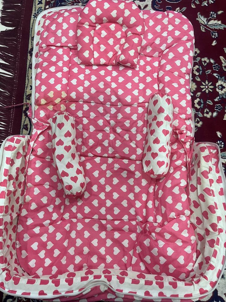 Pink Heart Baby Lounger