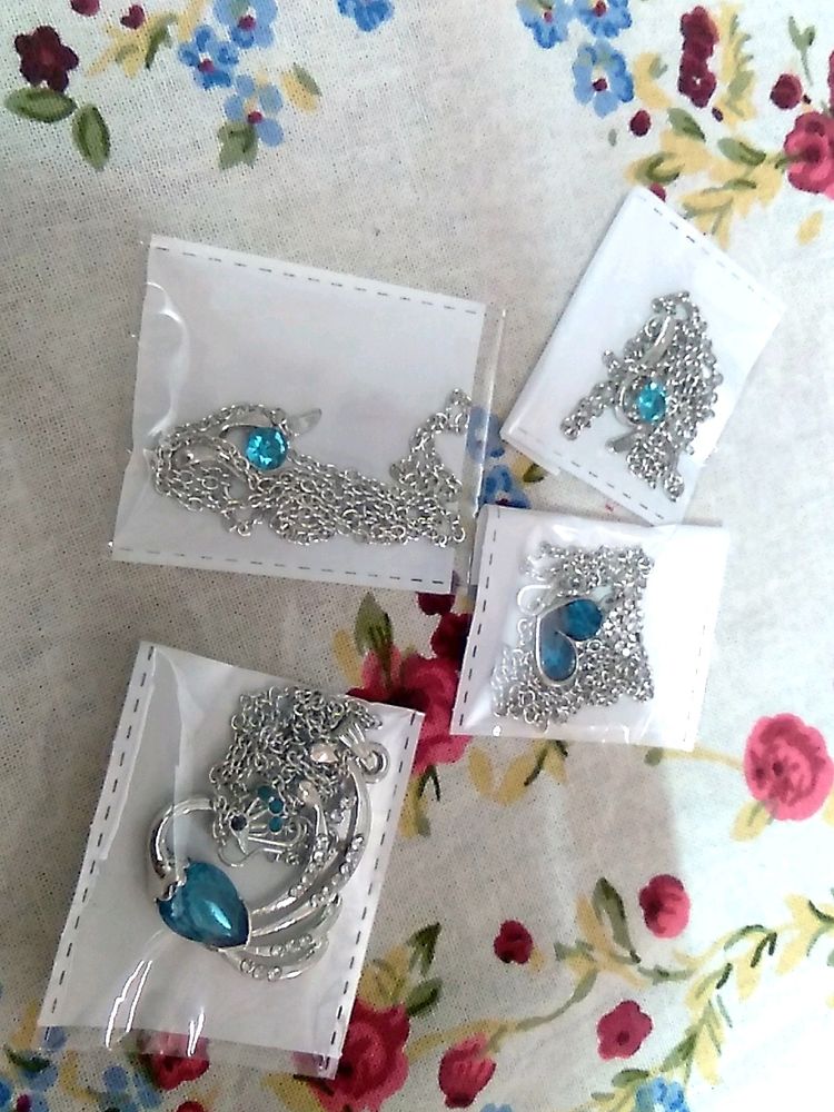 1pc Blue Royal Elegant Pendant Chain Necklaces