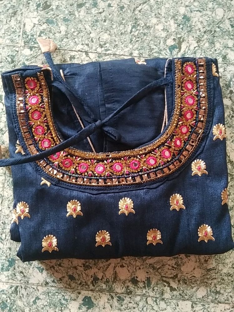 Heavy Party Wear 😍Heavy Dark Blue Top😘