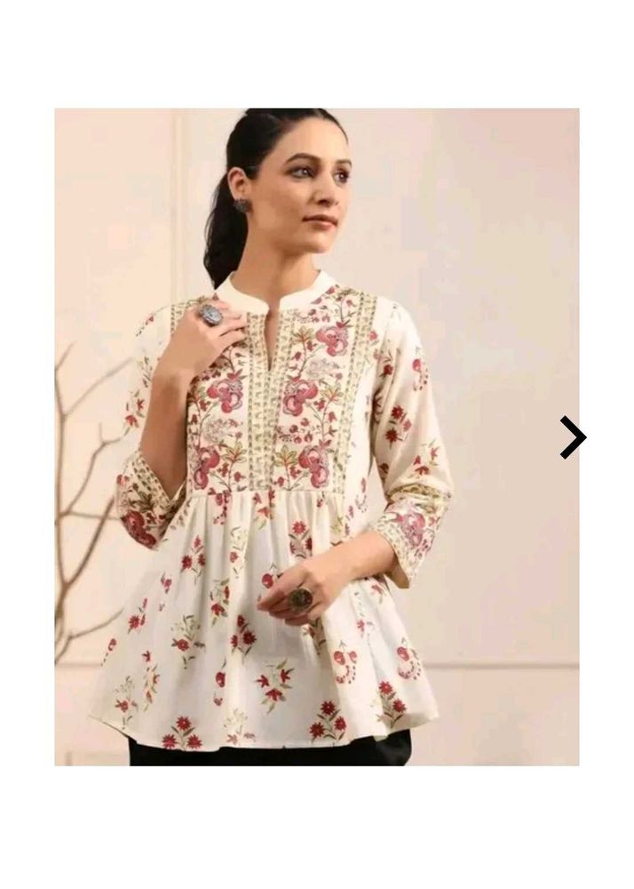 Floral Print Peplum Kurta