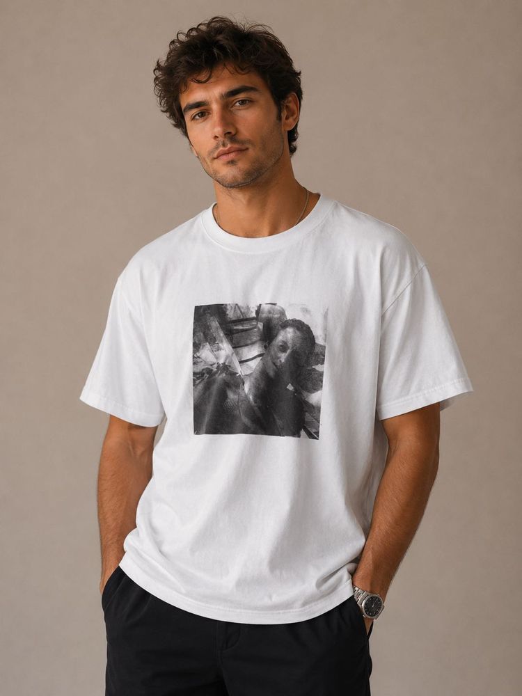 White Graphic Print T-Shirt