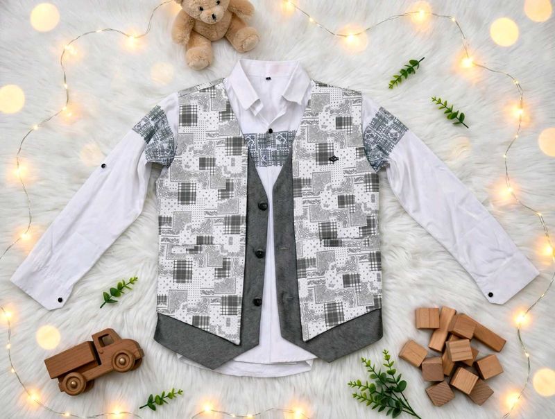 Stylish Boys' Kurta Set with Vest