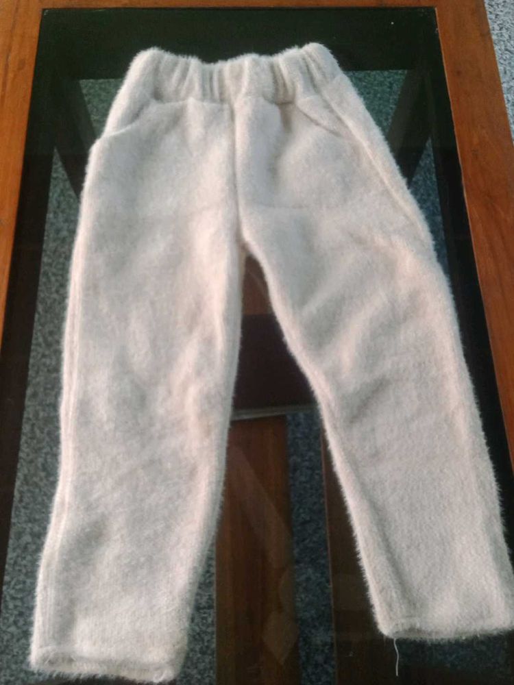 Cozy Cream Fuzzy winter pants.