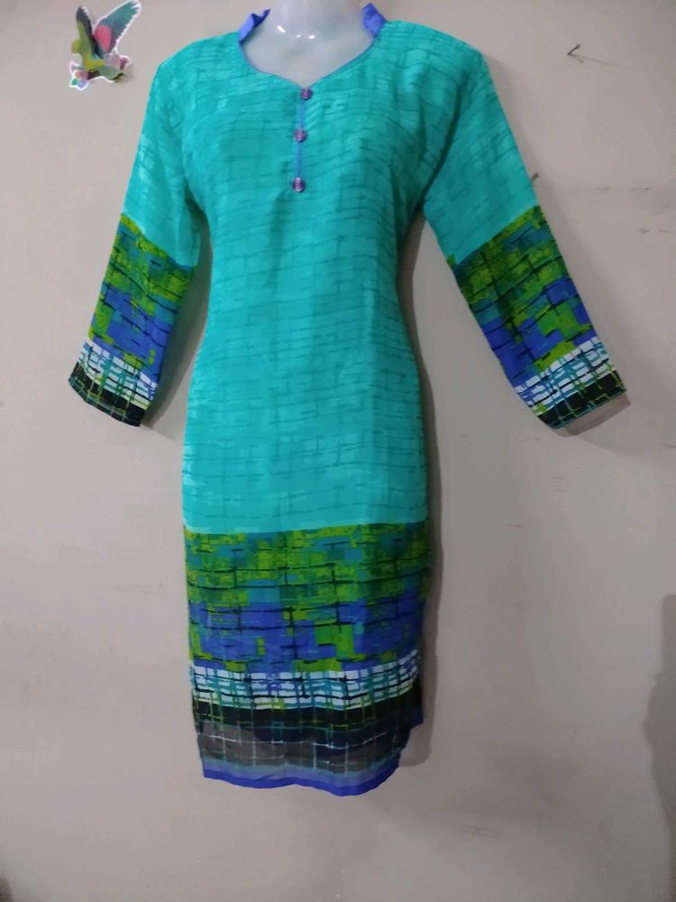 Sea Grin Kurta with Abstract Print