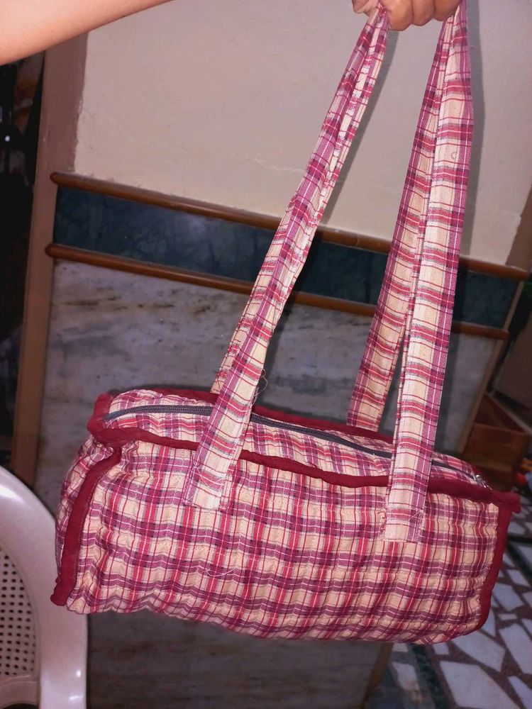 Vintage Plaid Duffel Bag