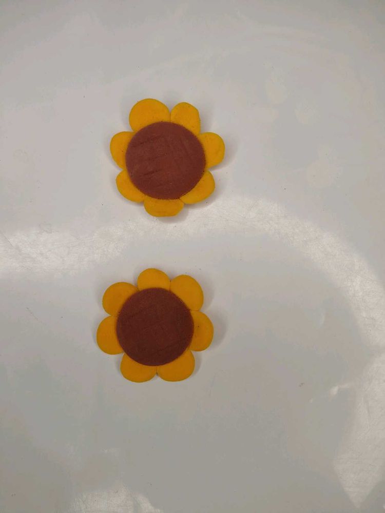 Cute Sunflower Applique clay Patches